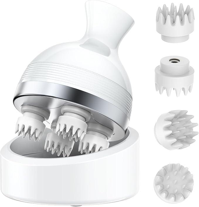 Fyros ヘッドスパ 電動頭皮ブラシ 頭皮ケア 3D振動 360°回転 急緩調節 IPX7防水 乾湿両用 USB充電 美容..