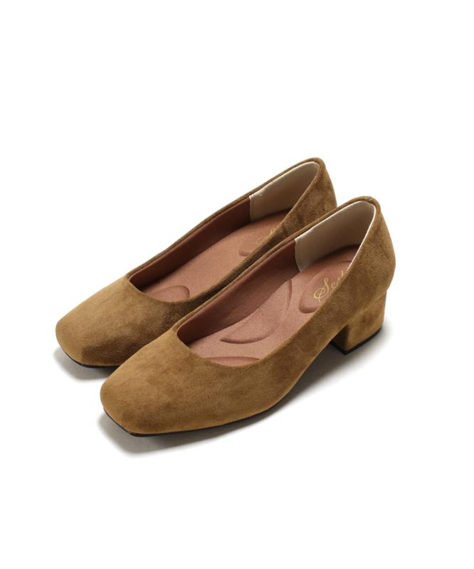 [セスト] 幅広/外反母趾の方も履ける 脱げにくい 歩きやすい 疲れない 高機能 高反発 クッション カジュアル きれいめ シンプル スクエアトゥ ミドルヒール パンプス レディース dsp6810