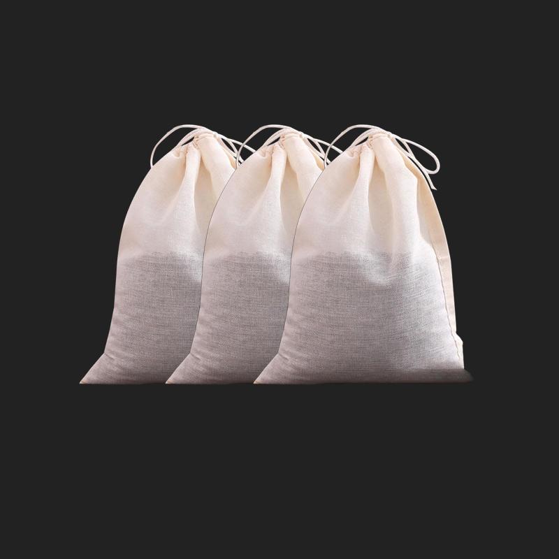 LQHZC こし袋 高密度 無漂白 綿100% 繰返し使える 業務用ガーゼ 布袋 ティーバッグ 袋 水出しコーヒー ..