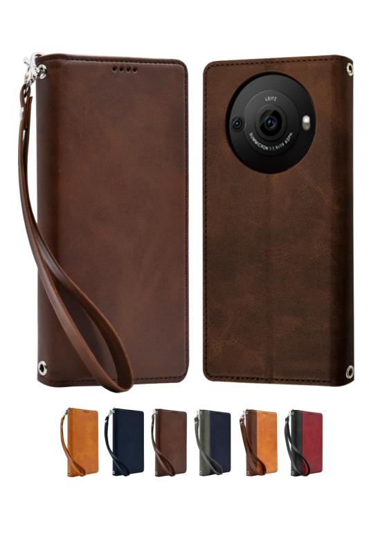 シズカウィル AQUOS R8 Pro docomo SH-51D softbank ケース カバー 手帳型 本革調 レザーケース 1個入り