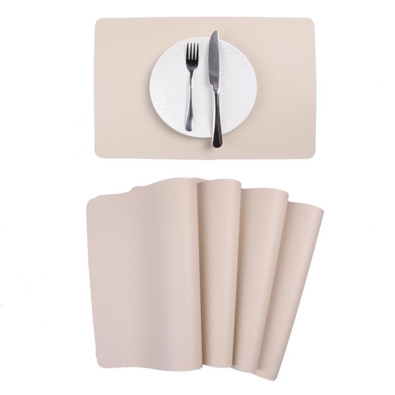 Mewind ランチョンマット 4枚セット 北欧風 高質PUレザー 撥水 防汚 断熱 滑り止め 丸洗いOK 清潔しやすい 華やか 飾り 家庭用 レスト..