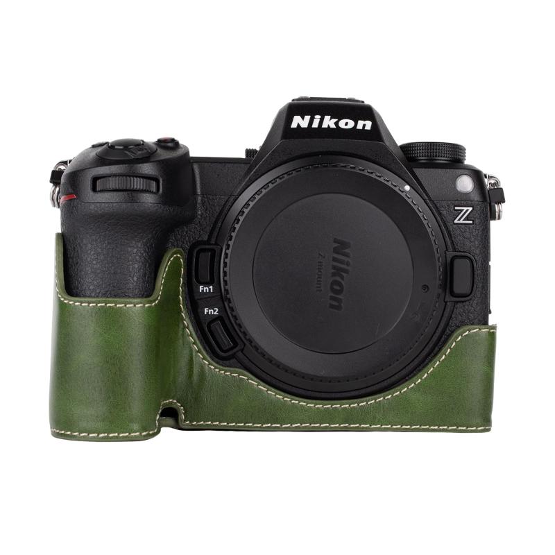 Rieibi PUレザー保護ハーフケース Nikon Z6III カメラ用 - ニコン Z6III ケース用 ハンドグリップと開口部ボトムデザイン