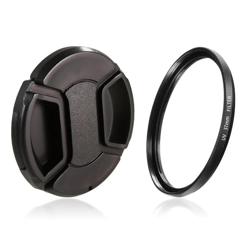DELUXEFOX カメラ レンズキャップ レンズフィルター 汎用 (2個セット) スナップオン キャップ フード フロントキャップ カバー レンズプロテクター UV保護 防塵フィルター UVカットレンズ レン
