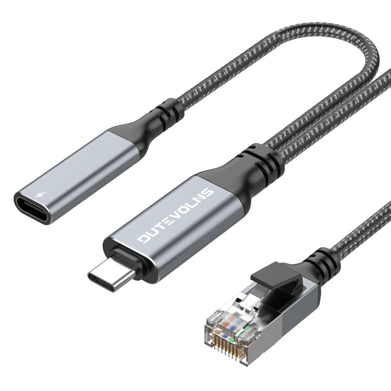 Dutovolns USB-C イーサネットケーブル（USBC フェメール充電機能付き）