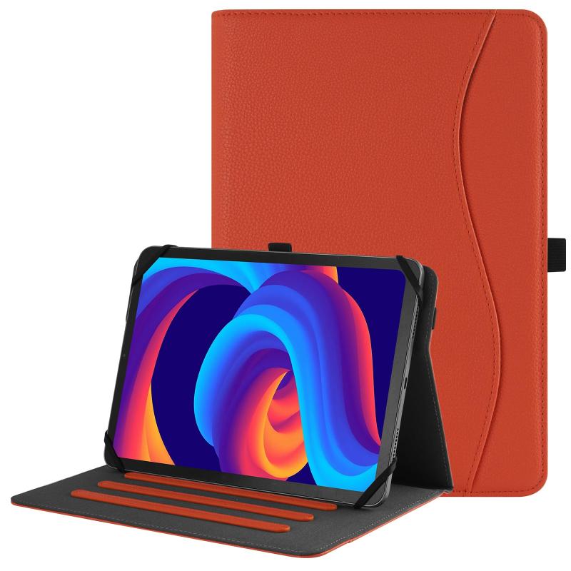 HGWALP ユニバーサルケース 9インチ~10.5インチタブレット、HD 10タブレットケース、マルチビューエンジェルズ PUレザースタンドフォリオケースカバー ハンドストラップ付き 9インチ 10.1インチ
