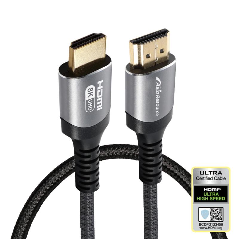 HC8001親＿HDMIケーブル 1m 8K対応 HDMI2.1規格 最大48Gbps 8K@60Hz 4K@120Hz対応 ブラック アルミシェル RoHS準拠