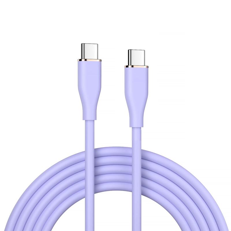 USB Type C ケーブル 柔らかいシリコン制 SLEIJAOOE【60W PD急速充電】 絡まない 断線防止 タイプC & タイプC(Type-C)ケーブルスマートフォン・タブレット・ゲーム機等Type-C 機器対応