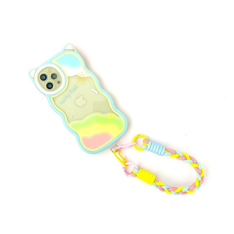 [ENZE] エネゼ スマホストラップ ショート ハンドメイド ストラップホルダー スマホ用 マカロン色 携帯用 全機種対応 1個入り