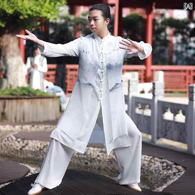 太極拳服 レディース メンズ ユニセックス 武術服 武道服 舞台衣装 練習着 チャイ...