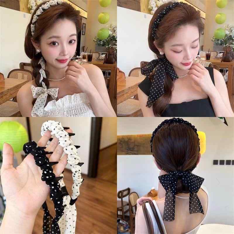 ヘアバンド レディース おしゃれ ヘアアクセサリー リボン ドット柄 水玉 高級感 サテン シルク風 スカーフ風 カチューシャ 髪飾り 髪留め 大人 かわいい エレガント 上品 カジュアル 外出用 普段使い デート パーティー まとめ髪 編み込み お団子