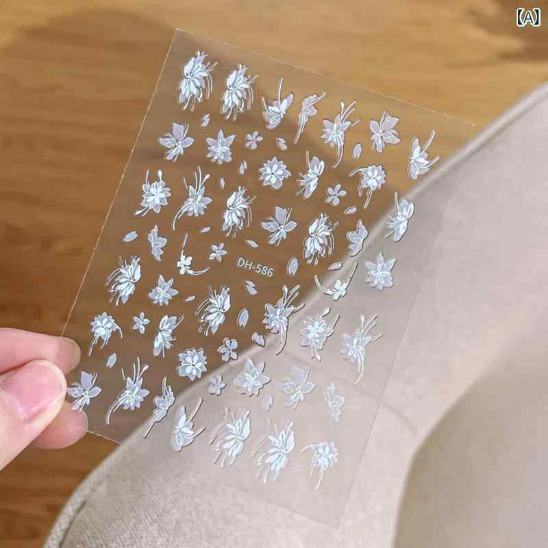 ネイルシール ネイルステッカー 雪割草デザイン 貼るだけ ジェルネイル風 3D 立体...