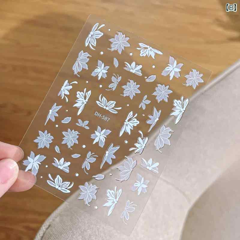ネイルシール ネイルステッカー 雪割草デザイン 貼るだけ ジェルネイル風 3D 立体...