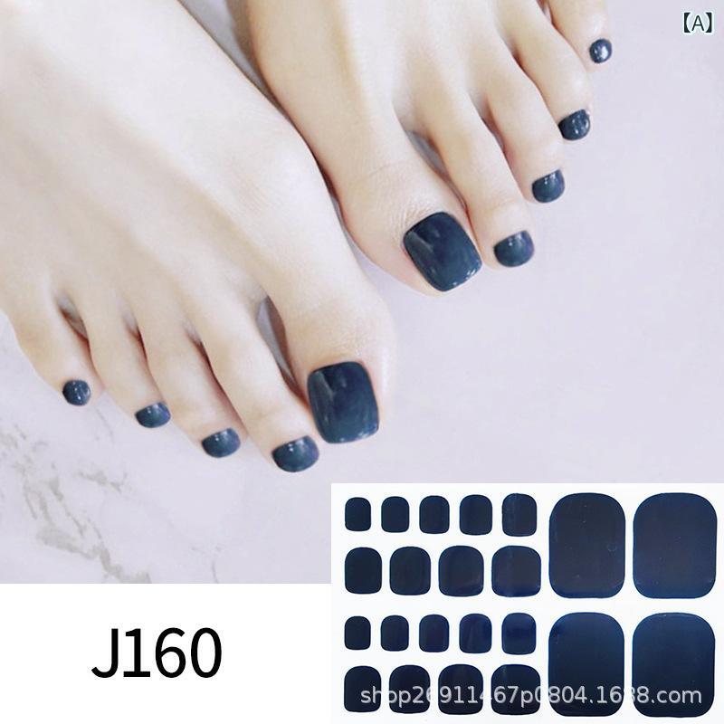 ネイルシール 足用 単色 貼るだけ マニキュア フット用 ネイルアート ジェルネイル...