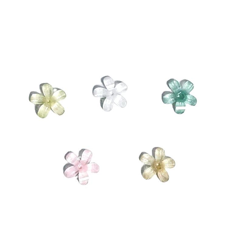 ネイルパーツ 五弁花 花型 ネイルアート ジュエリー 立体 3D 質感 透明 クリア 樹...