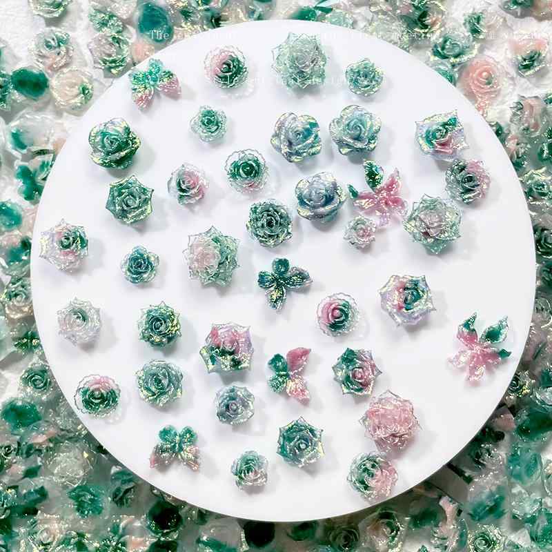 ネイルパーツ レディース DIY用 ネイルアクセサリー 暈し染め パステルカラー 花モ...