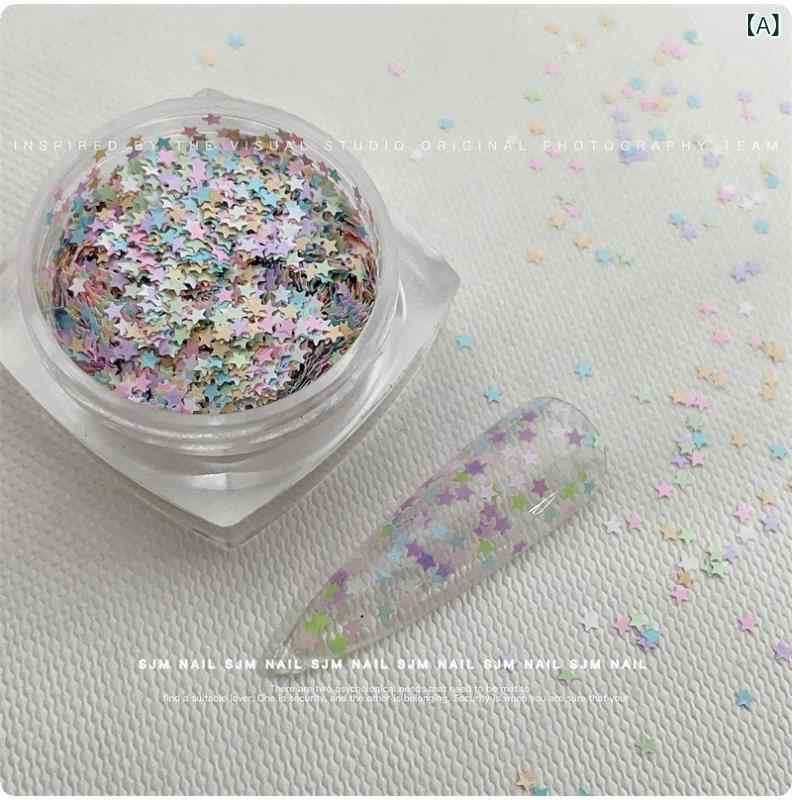ネイルパーツ レディース ネイルアート用 1mm ミニ ハート 星型 ホログラム 3D ラ...