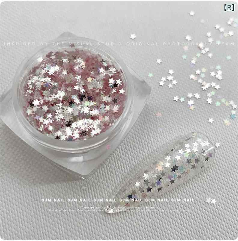 ネイルパーツ レディース ネイルアート用 1mm ミニ ハート 星型 ホログラム 3D ラ...