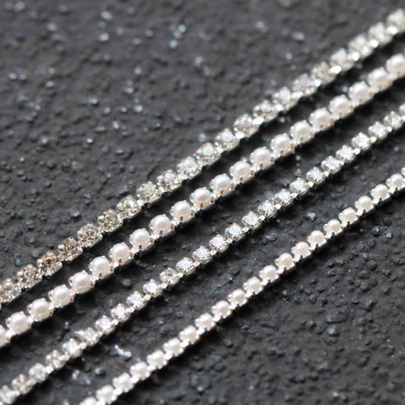 ネイルパーツ ジュエリーパーツ 爪チェーン 1メートル チェーン ストーン ジルコニ...