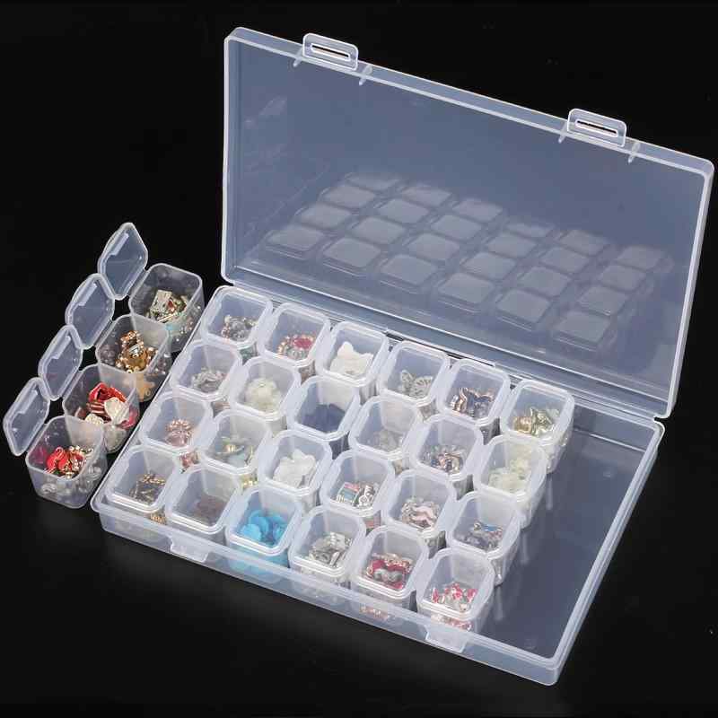 収納ケース レディース アクセサリーケース ジュエリーボックス 付け爪収納ケース ネイルパーツ保管箱 プラスチックボックス 透明 クリア 大容量 小物入れ 多機能 仕切り付き 分類整理箱 防塵 卓上収納ケース 整理整頓 引き出し式 マルチ収納 付け爪ケー