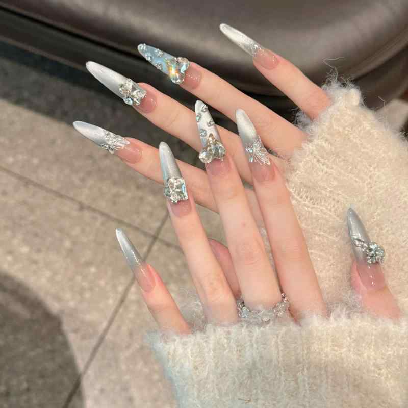 ネイルチップ レディース ハンドメイド マグネットネイル キャットアイ 付け爪 ジ...