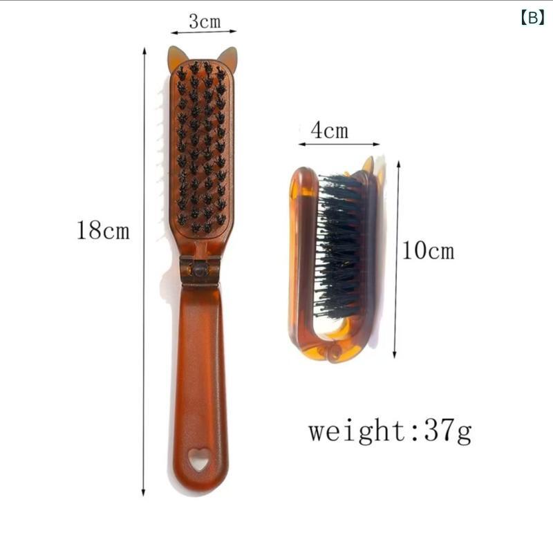 コーム レディース ヘアブラシ 猪毛 豚毛 静電気防止 頭皮ケア 櫛 ヘアケア くし 折りたたみ式 コンパクト 持ち運び 携帯用 旅行用 自宅用 琥珀色 ツヤ出し 高級感 ヘアアレンジ 艶髪 マッサージ 天然毛 プレゼント ギフト用 傷まない コーム ス slope-up-10145315 SLOPEUP サンプル画像3