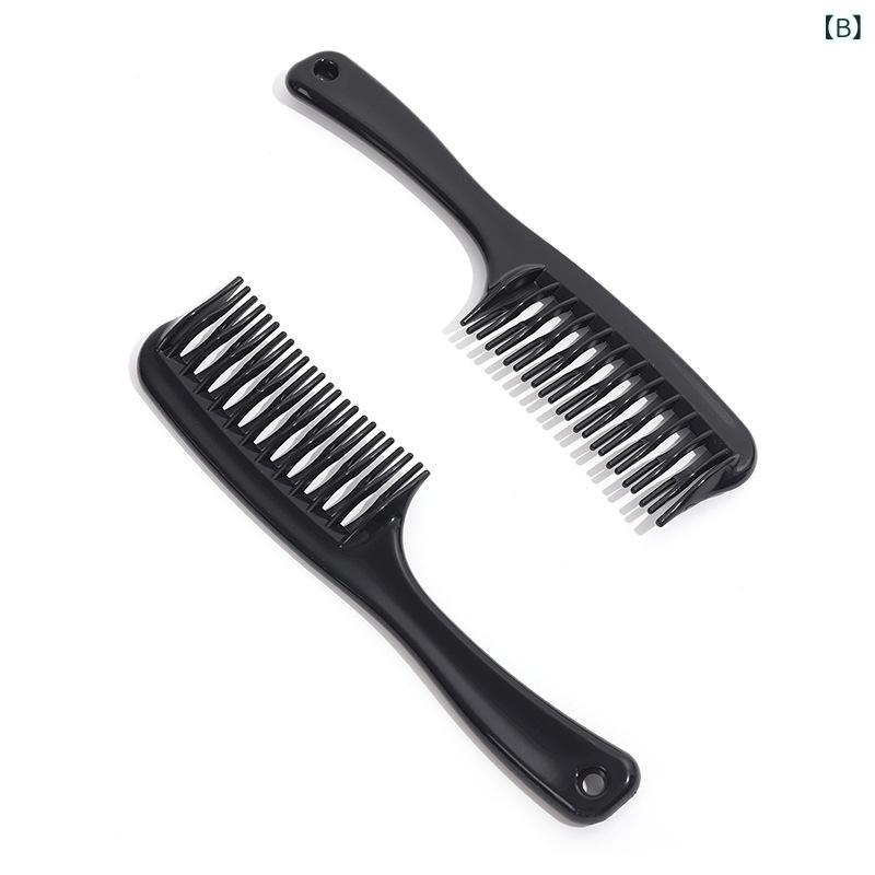 SLOPEUPのヘアブラシ レディース メンズ 櫛 くし コーム 美容 髪ケア 頭皮ケア 持ち手付き スタイリング サロン用 家庭用 乾湿両用 プラスチック製 ストレート ウェーブ 絡まり防止 静電気防止 軽量 耐熱性 丈夫 通勤 通学 普段使い アウトドア デイリー使｜アングル3