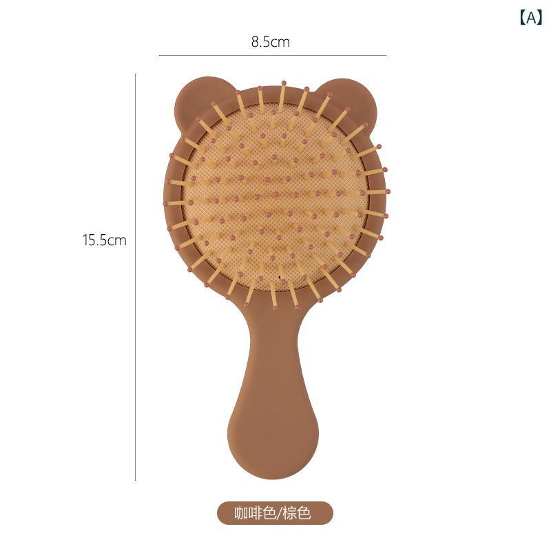 ヘアブラシ レディース ミニサイズ 櫛 クシ 小さめ 動物柄 デザイン マッサージ機能 髪質改善 絡まり解消 携帯用 コンパクト ポータブル 軽量 小型 旅行用 持ち運び便利 美髪 頭皮ケア ヘアケア スタイリング 雑貨 かわいい ギフト用としても活用可 slope-up-10146886 SLOPEUP パッケージ画像