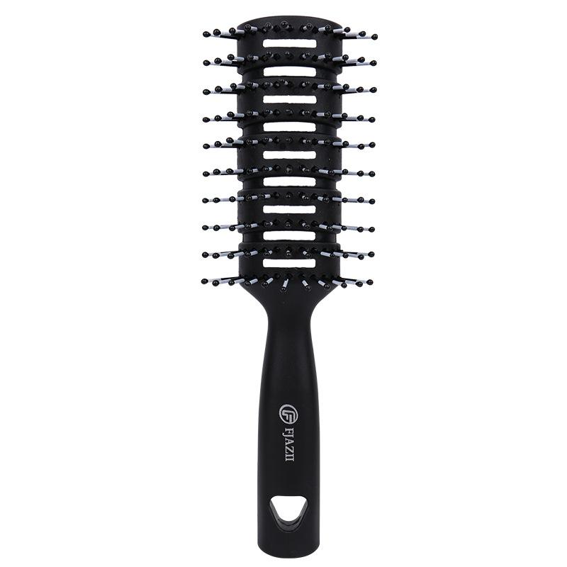 ヘアブラシ メンズ 男性用 9列ブラシ くし 櫛 髪用 スタイリングコーム カラー ビーズ付き ドライヤー用 理容 美容師 プロ仕様 散髪用 整髪料 髪型セット用 クシ 背頭ブラシ 頭皮マッサージ サロン用 ヘアケア グルーミング ツヤ出し 耐熱性 滑り slope-up-10146967 SLOPEUP パッケージ画像