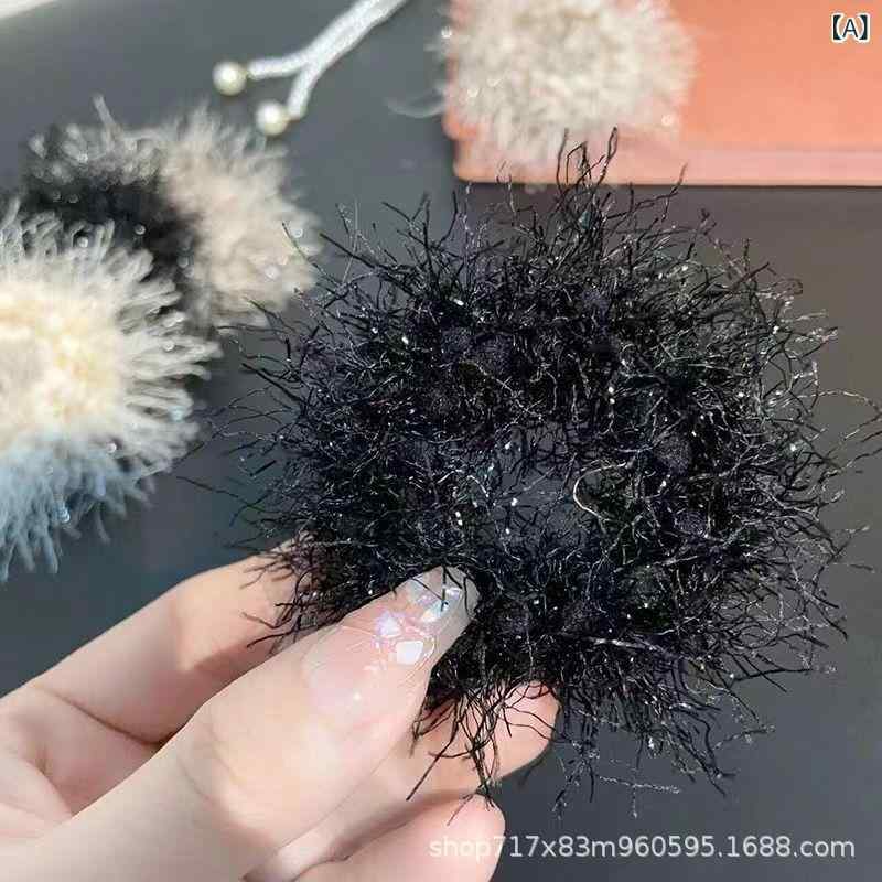 ヘアゴム 秋冬 ふわふわ毛 太め 高弾力 満天星 ボリュームアップ セ...