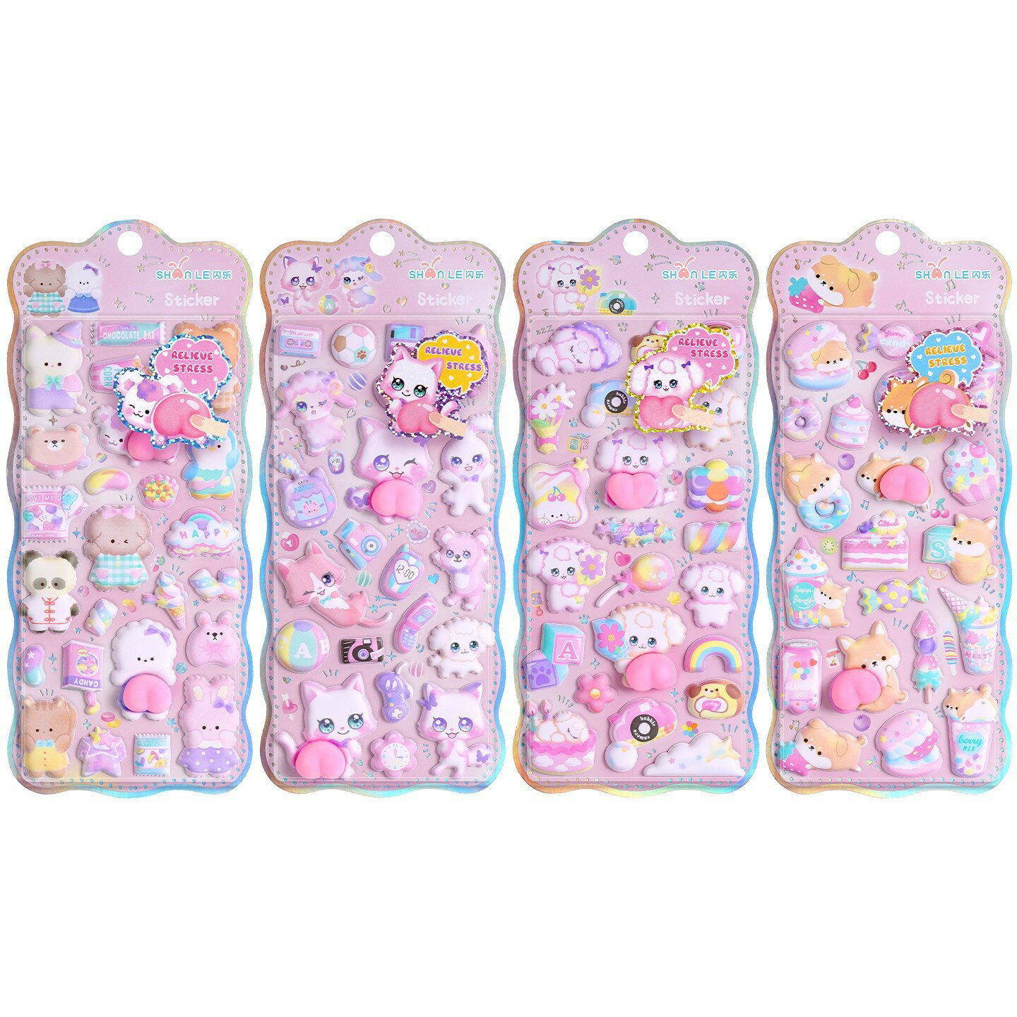 【4/8枚セット】お尻3Dシール ぷくぷくシール 平成シール 可愛いシール 飾り 日系 6種類 ごほうびシー..