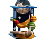 キャットタワー 据え置き 無垢材 スリム 小型 展望台 ハウス付き 透明宇宙船 麻紐 爪とぎ 猫タワー シニア 木製 運動不足 可愛い 猫ちゃん 組み立て 設置...