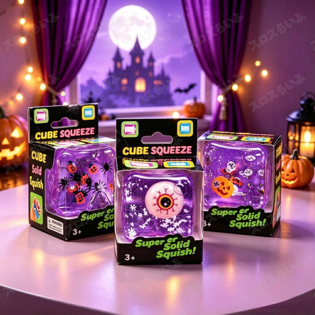 ハロウィン スクイーズ くじ引き 詰め合わせ 水感 10種類 4.5cm ストレス解消 ぷにぷに触感 クイーズおもちゃ もちもち 癒し 減圧 握る 氷 Halloween 低反発 触感いい 人気 可愛い 減圧グッズ ソフト感覚 弾力性抜群 おしゃれ 子供 大人 男の子 女の子 ゲーム ギフト sloth-l-10001836 スロスらいふ サンプル画像2
