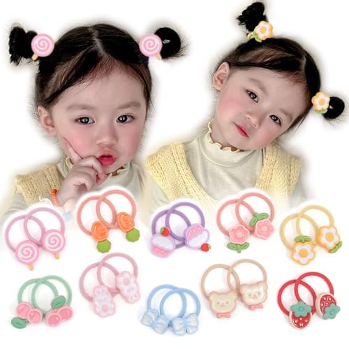 BIANHUAN ヘアゴム こども フルーツ ヘアアクセサリー キッズ ヘアアクセ 20(10 2)本セット 子供 髪ゴム 輪ゴム ベビー へあアクセサリー