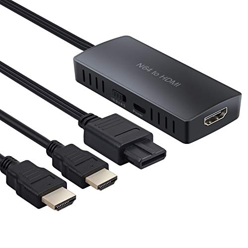 LiNKFOR N64 / GameCube/SNES to HDMI 変換アダプター N64 to HDMI 変換コンバーター 720P/1080P対応 USBケーブル HDMIケーブル付属