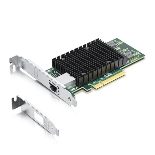 10Gtek 10Gb PCI-E NIC ネットワークカード, Intel X540-T1互換, シングルRJ45 ポート, Intel X540-BT1コントローラ, PCI Express イーサネット LANアダプター Windows Serv