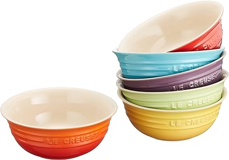 ルクルーゼ ストーンウェア ル クルーゼ(Le Creuset) ストーンウェア ボウル シリアルボール 460 ml レインボーコレクション 耐熱 耐冷 電子レンジ オーブン 対応 6個 セット 日本正規販売品