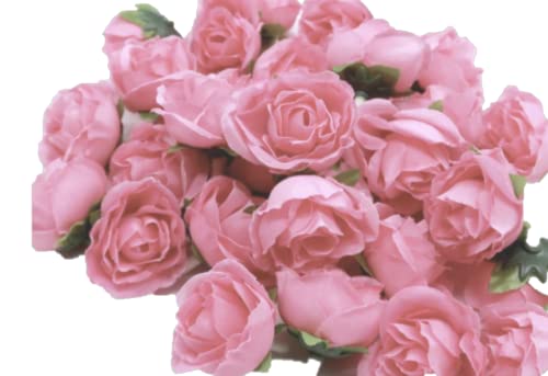 (Mikishin) バラ 造花 50個 3cm ブーケ ローズ 薔薇 結婚式 装飾 (ピンク)