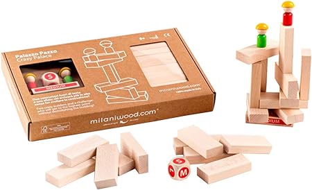 ミラニウッド milaniwood ゲーム 知育玩具 木製 積み木 対戦 対象年齢5歳~ クレイジービル