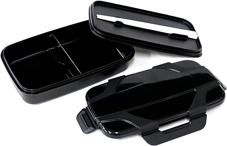 OSK 弁当箱 メンズ用 ランチボックス ロックフォー 850ml 4点ロックでしっかり密閉/仕切付/パッキン不使用で洗いやすい/銀イオン 日本製 食洗機対応 BL-25H ブラック 3