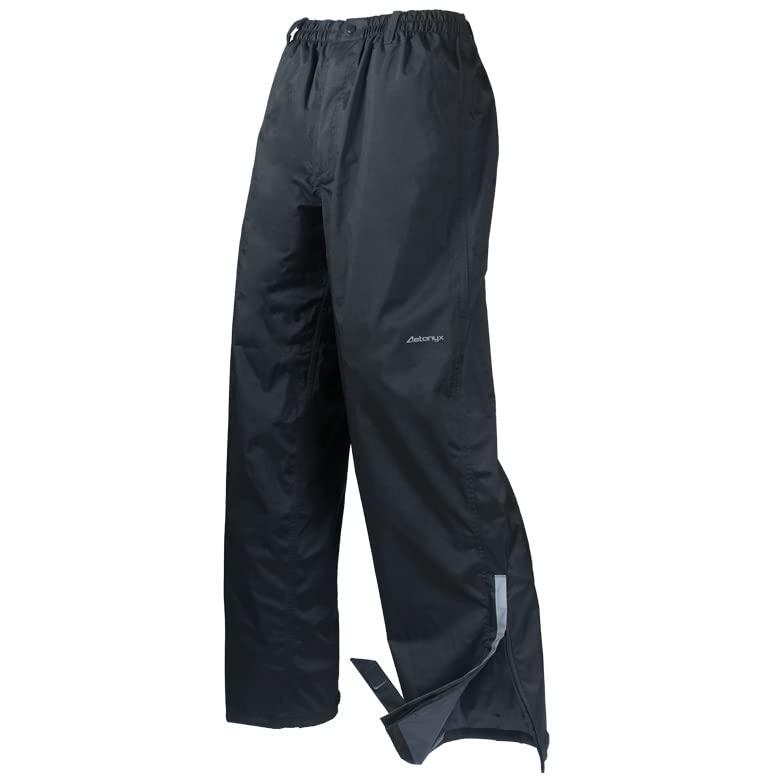 AETONYX 透湿防水 ストレッチ レインパンツ 裾ファスナー付 男女兼用 SS-XXL メンズ レディース レインウェア ST-702 ブラック M