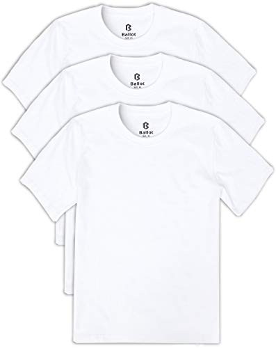 楽天SLOWLIFEオンラインBALLOT Tシャツ メンズ 無地 半袖 肉厚生地 ヘビーウェイト 綿100 3枚組 （M, ホワイト）