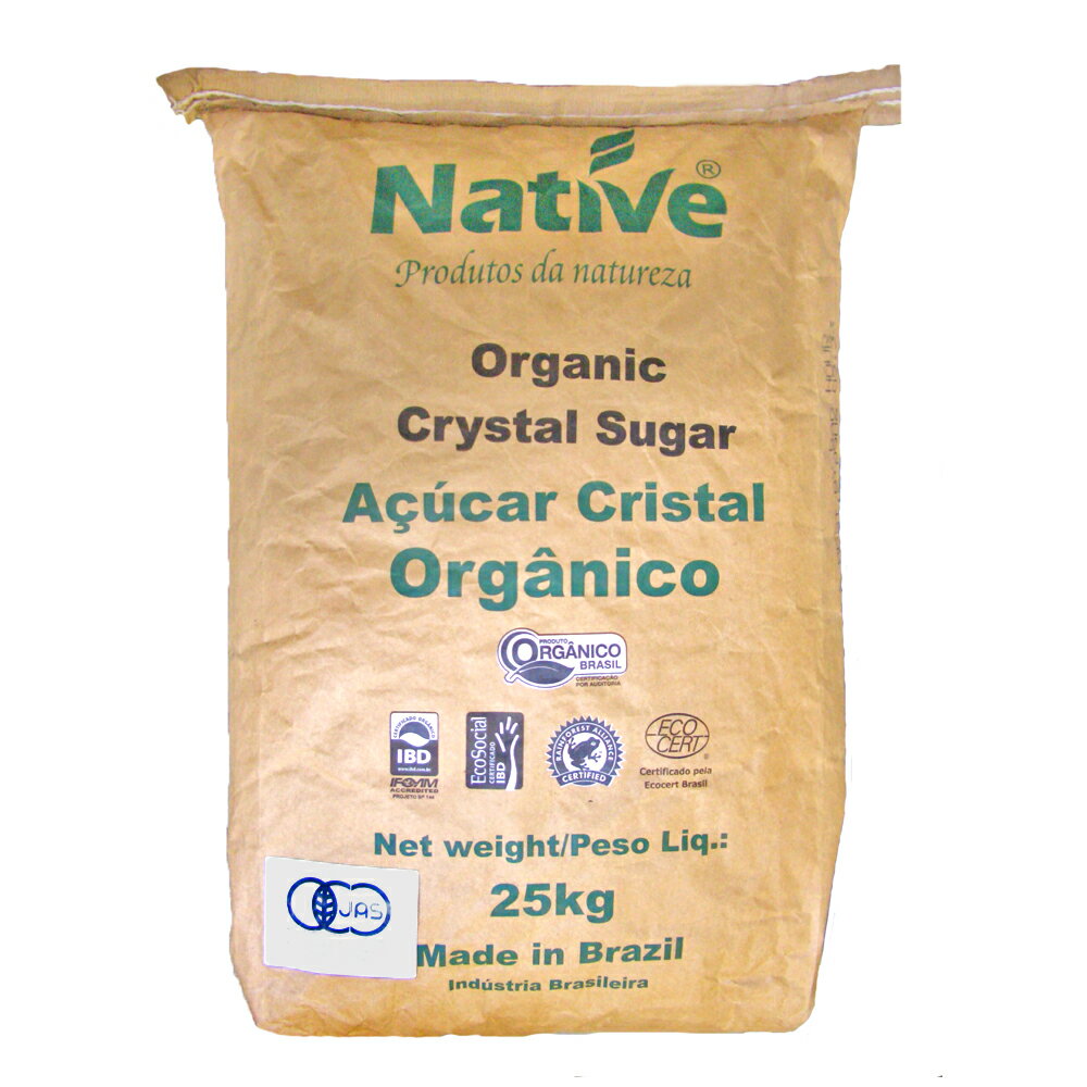 有機砂糖 25kg 代引き決済不可 時間指定不可 (倉庫直送 直送)ブラジル産 明細書不可(領収書は購入履歴ダウンロード可)