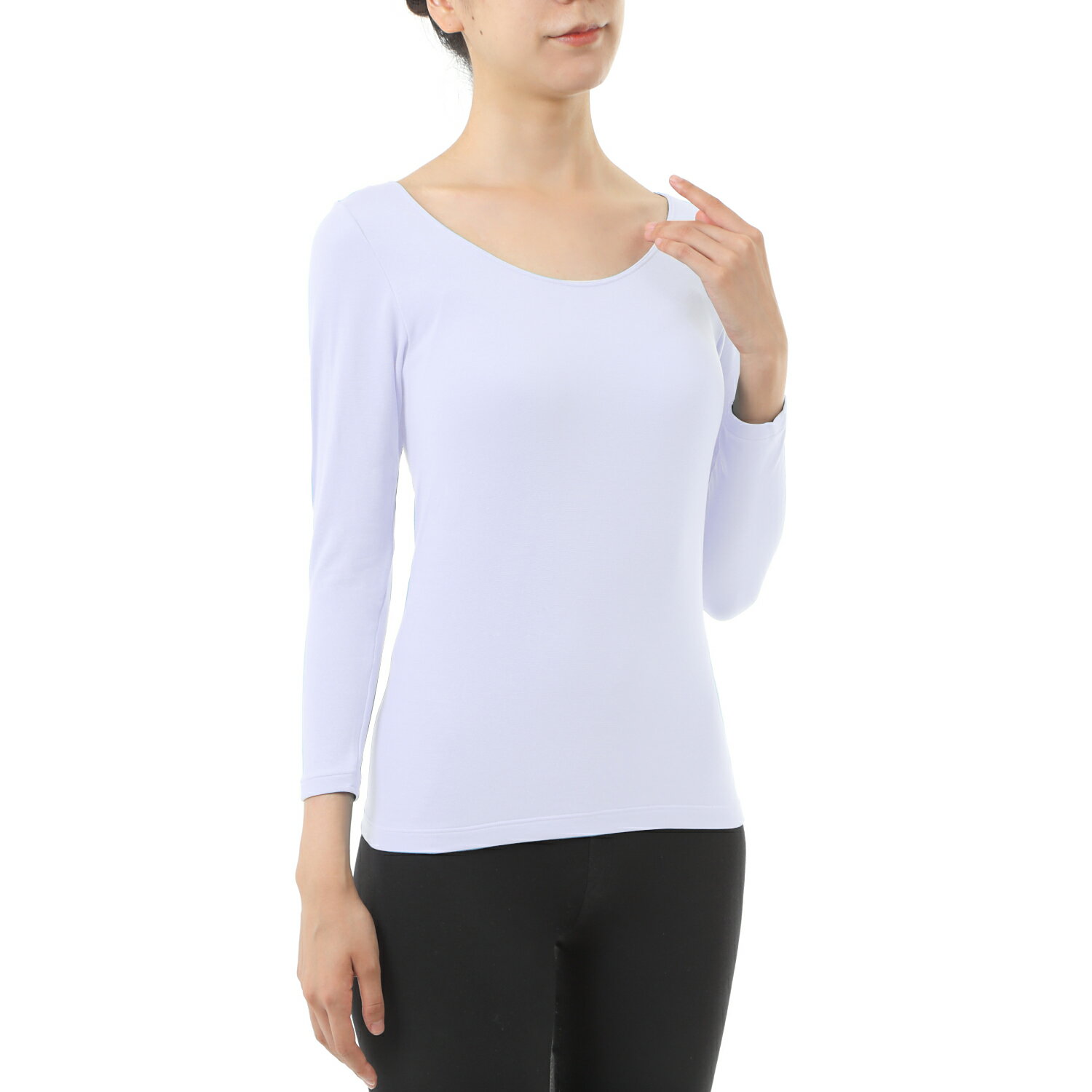 TB2857 テラ加工8分袖インナー ラベンダー M、L