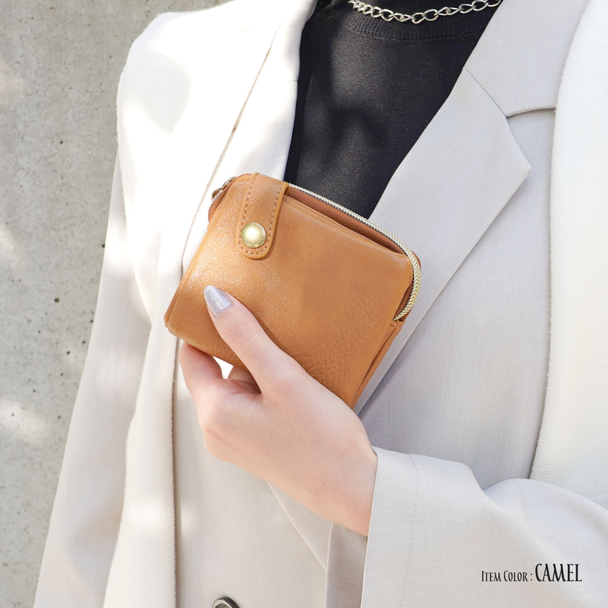 【対象品が最大半額★ダーツ祭開催中】財布 レディース 二つ折り ファスナー 合皮 薄い 薄型 おしゃれ 折りたたみ 黒 緑 赤 小銭入れ シンプル スリム 後払い メール便