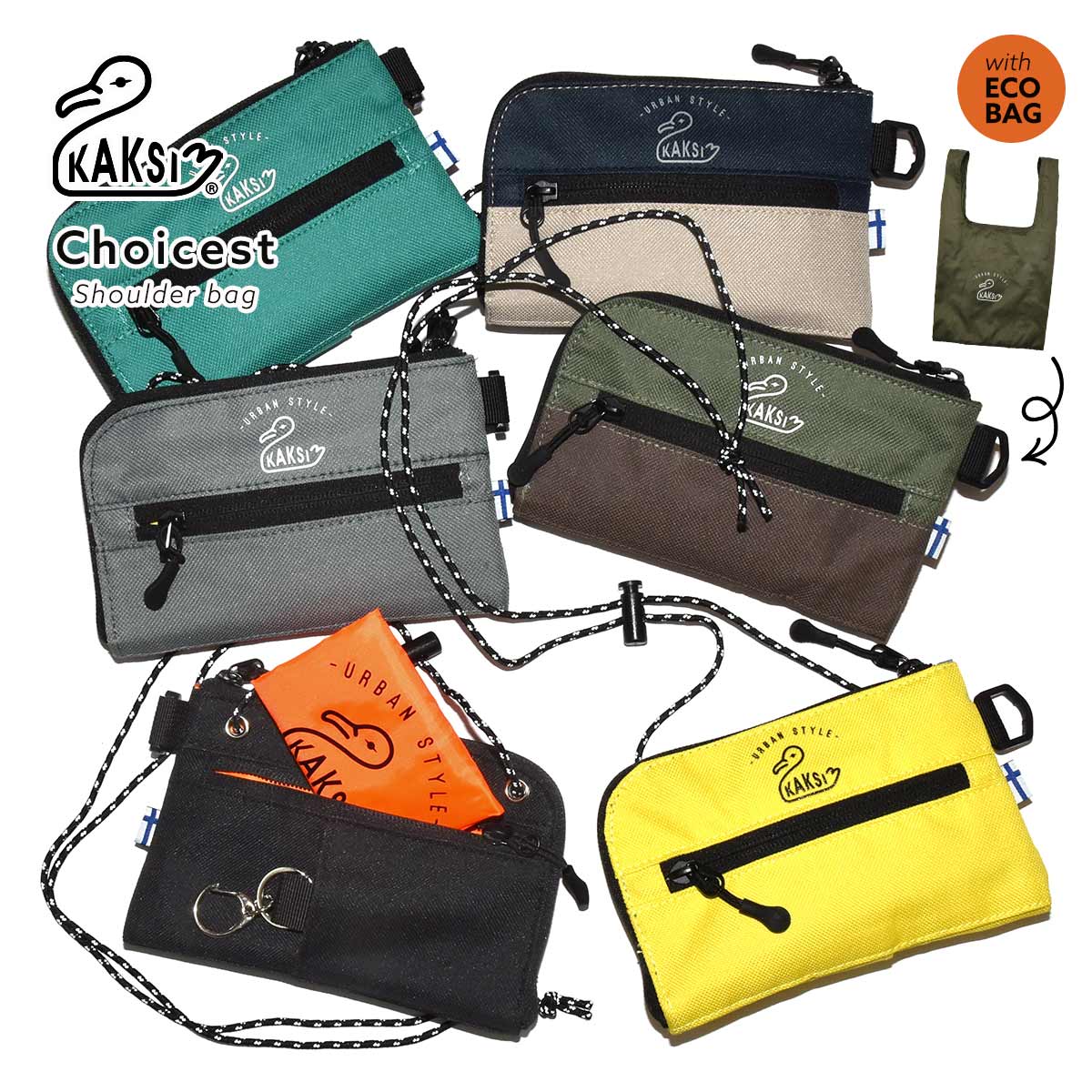 【10％OFFクーポン配布中！】 ショルダーバッグ レディース ミニ 斜めがけ 小さめ かわいい エコバッグ ポーチ 韓国 軽量 フラップ スマホポーチ KAKSI カクシ トラベル 旅行