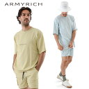 ★OT セットアップ メンズ 春夏 夏服 ナイロン 半袖 ハーフパンツ ショートパンツ ストレッチ スポーティ ストリート おしゃれ スポーツ ゴルフ ジム トレーニング フィットネス ブラック/イエロー/ブルー M-3L (テンセルTシャツセットアップ)