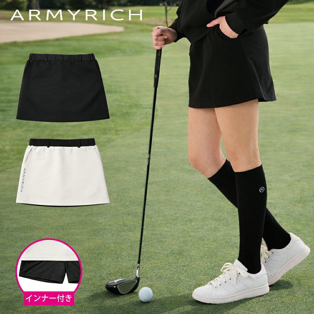 ARMYRICH ゴルフスカート レディース インナー付き ナイロン切替 ボンディング ス...