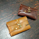 <送料無料>一枚革で作る立体感が可愛い本革名刺入れ「Anchor Card Case」【全て手縫いのレザーカードケース】