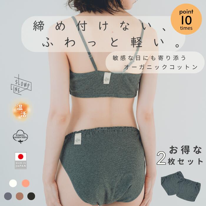 【ポイント10倍】【お得な2枚セット】 ふんどしショーツ レディース オーガニックコットン 綿100% 日本製 締め付けない ふんどしパンツ 下着 インナー パンツ ショーツ 敏感肌 マタニティ 乾燥 産後 妊活 温活 冷え取り あったか ゆったり 深履き 鼠径部 リラックス 就寝用