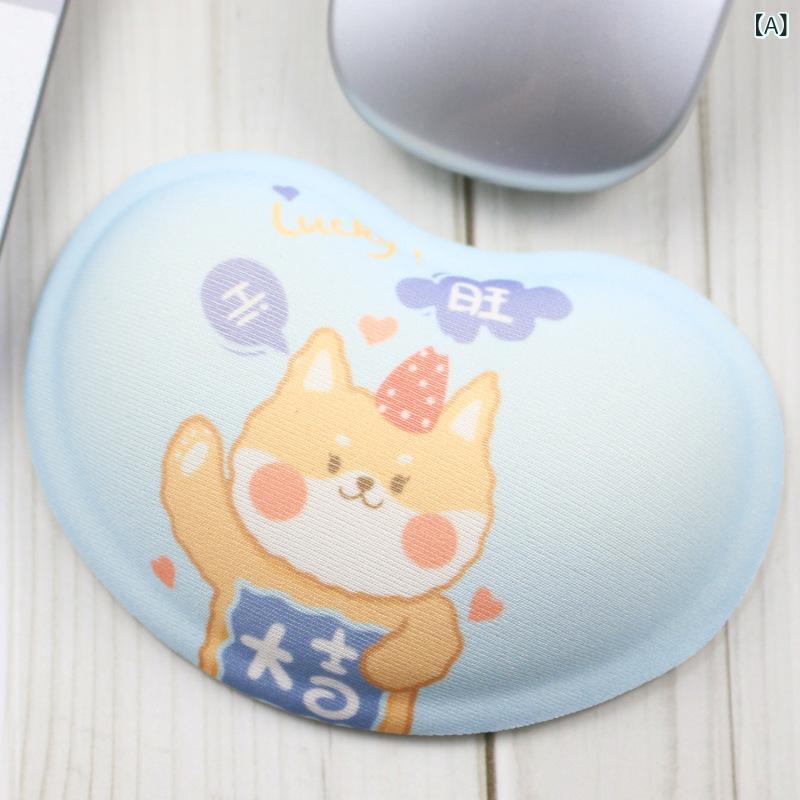 Rakuten - マウスパッド リストレスト ハート形 透明 シリコン かわいい カートゥーン PC オフィス用 手首サポート 柔軟素材 疲労軽減 デスクアク